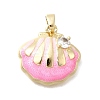 Brass Micro Pave Cubic Zirconia Pendants KK-P336-23G-02-1