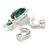 Brass Micro Pave Clear Cubic Zirconia Fold Over Clasps KK-U037-16P-01-2