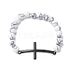 Round Synthetic Hematite Bead Stretch Bracelets BJEW-F493-05EB-01-2