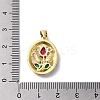 Rack Plating Brass Micro Pave Colorful Cubic Zirconia Enamel Pendants KK-G488-15G-4