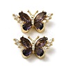 Brass Micro Pave Cubic Zirconia Beads KK-B142-30G-1