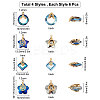 24 Pcs 4 Styles Electroplate Glass Charms EGLA-SC0001-04-2