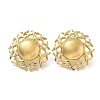 Ion Plating(IP) 304 Stainless Steel Flat Round Stud Earrings for Women EJEW-M089-05G-4