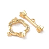 Brass Micro Pave Clear Cubic Zirconia Toggle Clasps KK-D504-07G-3