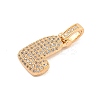 Brass Micro Pave Clear Cubic Zirconia Pendants KK-B099-01G-L-2