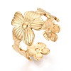 Adjustable Ion Plating(IP) 304 Stainless Steel Cuff Rings for Women RJEW-N052-05G-1