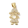 Rack Plating Brass Micro Pave Cubic Zirconia Pendants KK-P272-16B-G-1