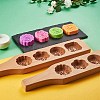 Flat Round & Square & Flower Wooden Press Mooncake Molds BAKE-SZ0001-02-3