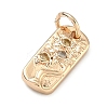 Five Elements Theme Brass Micro Pave Clear Cubic Zirconia Charms KK-F934-02B-G-2