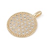 Brass Micro Pave Clear Cubic Zirconia Pendants KK-Z075-12G-2