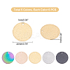 30 Pcs 5 Colors PVD Vacuum Plating 304 Stainless Steel Textured Pendants STAS-UN0022-31-6