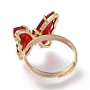 Adjustable Brass Glass Finger Rings RJEW-P148-A01-04-3