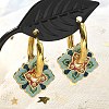 Brass Rhombus Hoop Earrings EJEW-R016-13G-04-1