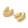 Rack Plating Brass Micro Pave Cubic Zirconia Slide Charms KK-C084-34G-V-2