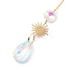 Crystal Chandelier Glass Teardrop Pendant Decorations HJEW-D029-04G-5