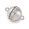 Brass Micro Pave Clear Cubic Zirconia Magnetic Clasps KK-P291-03P-1