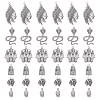 36Pcs 6 Style Tibetan Style Alloy Pendants FIND-AR0001-37-1