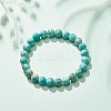 Natural Howlite Round Beaded Stretch Bracelet BJEW-JB08290-03-2