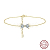 925 Sterling Silver Bowknot Link Bracelets BJEW-C106-02G-2