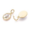 Spray Painted Brass Pave Clear Cubic Zirconia Pendants KK-T072-28B-G-2
