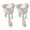 304 Stainless Steel Heart Stud Earrings EJEW-I312-12P-1