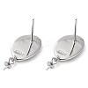 Rhodium Plated 925 Sterling Silver Stud Earring Findings STER-G036-04P-2