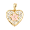 Brass Micro Pave Cubic Zirconia Pendants KK-H249-03G-1