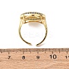 Brass Micro Pave Cubic Zirconia Cuff Open Rings for Women RJEW-K264-09C-G-5