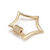 Brass Micro Pave Clear Cubic Zirconia Screw Carabiner Lock Charms ZIRC-T010-07G-3