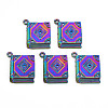 Rainbow Color Alloy Pendants for Teachers' Day PALLOY-S180-290-NR-1
