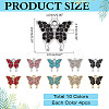 40Pcs 10 Colors Zinc Alloy Rhinestone Pendants RB-ME0001-04-2
