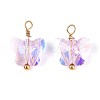 Electroplate Glass Butterfly Charms STAS-N110-12G-1