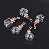 Mixed Shapes Glass Wishing Bottle Pendants HJEW-JM00186-1
