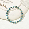 Natural Apatite & Synthetic Hematite Non-magnetic Beaded Stretch Bracelets for Women BJEW-JB13940-02-1