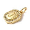 Real 18K Gold Plated Brass Micro Pave Clear Cubic Zirconia Pendants KK-L216-002G-J-2