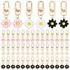 60Pcs 3 Colors Zinc Alloy Enamel Flower Pendant Decorations HJEW-TW0001-01-1