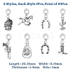 64Pcs 8 Style Cowboy Theme Tibetan Style Alloy European Dangle Charms FIND-FH0006-43-2