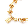 Brass Paperclip Chain Bracelets for Women BJEW-N032-02G-3