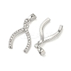 Brass Micro Pave Clear Cubic Zirconia Pendants KK-H254-13P-2