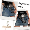 Western Retro PU Leather & Resin Imitation Gemstone Disc Chain Belts with Alloy Buckles AJEW-WH20060-33-4