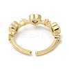Rack Plating Brass Micro Pave Cubic Zirconia Cuff Finger Rings for Women RJEW-C114-21B-G-3
