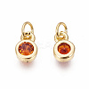 Brass with Single Cubic Zirconia Charms LS-ZIRC-F095-03G-07-2