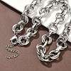 304 Stainless Steel Double Ring Link Chain Necklaces NJEW-S453-02G-A-1