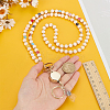 1Pc Round Wood & Colorful Metal Smiling Face Beaded ID Badges Lanyard NJEW-ME0001-05A-3