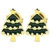 Ion Plating(IP) 304 Stainless Steel Enamel Stud Earrings EJEW-I316-03G-12-1