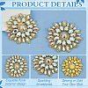 2Pcs Alloy with Rhinestone Handicraft Beading Appliques AJEW-FG0004-29A-4