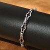 304 Stainless Steel Cross Link Chains Bracelets for Men & Women BJEW-D042-41P-1