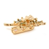 3 Hole Brass Micro Pave Cubic Zirconia Multi-Strand Links KK-G503-36G-03-2