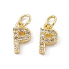 Real 18K Gold Plated Brass Micro Pave Clear Cubic Zirconia Charms KK-E068-VB452-P-2