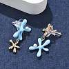 Brass Cubic Zirconia Stud Earrings EJEW-D301-03G-01-2